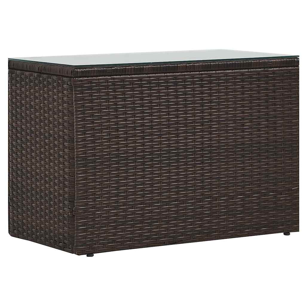 5-tlg. Garten-Lounge-Set mit Auflagen Poly Rattan Braun
